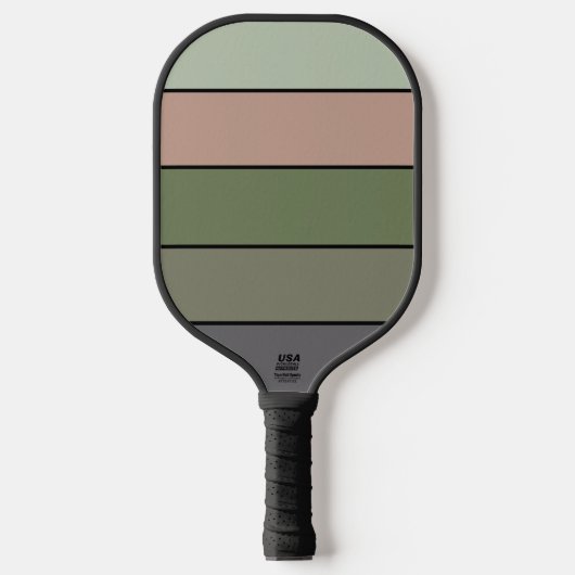 Pistachio Nut Muschel Green Peach Lila Streifen Pickleball Schläger (Vorderseite)