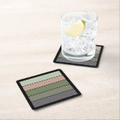 Pistachio Nut Muschel Green Peach Lila Streifen Rechteckiger Pappuntersetzer (Vor Ort)