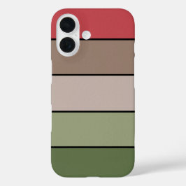Pistachio Nut Muschel Green Red Brown Streifen iPhone 16 Hülle