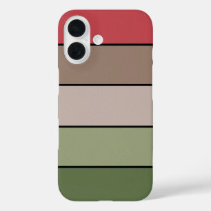 Pistachio Nut Muschel Green Red Brown Streifen iPhone 16 Hülle