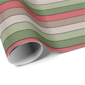 Pistachio Nut Muschel Green Red Brown Streifen Geschenkpapier (Rolleneckpunkt)