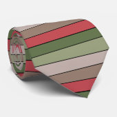 Pistachio Nut Muschel Green Red Brown Streifen Krawatte (Gerollt)