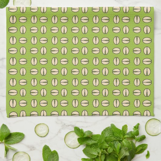 Pistachio Nut Seamless Pattern Geschirrtuch (Gefaltet)