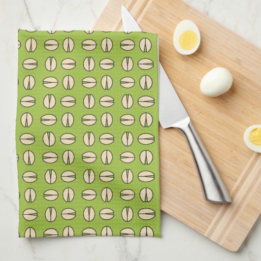Pistachio Nut Seamless Pattern Geschirrtuch (Viertel Falte)
