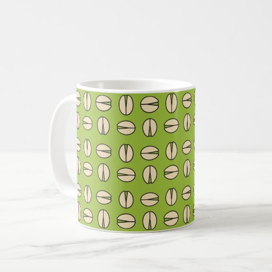 Pistachio Nut Seamless Pattern Kaffeetasse (Vorderseite Links)