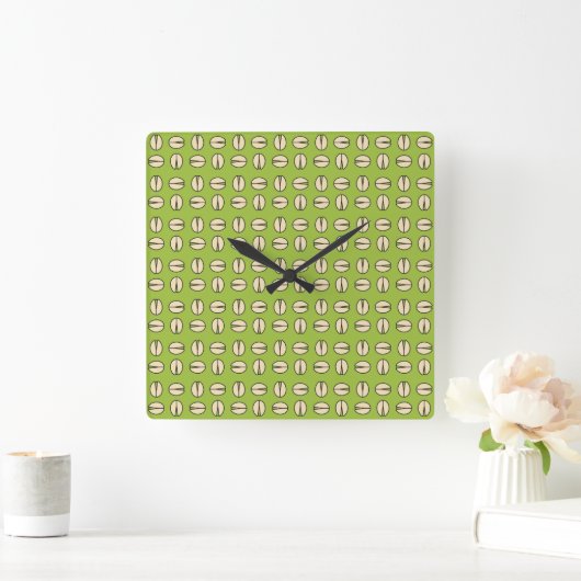 Pistachio Nut Seamless Pattern Quadratische Wanduhr (Zuhause)