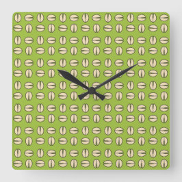 Pistachio Nut Seamless Pattern Quadratische Wanduhr