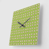 Pistachio Nut Seamless Pattern Quadratische Wanduhr (Winkel)