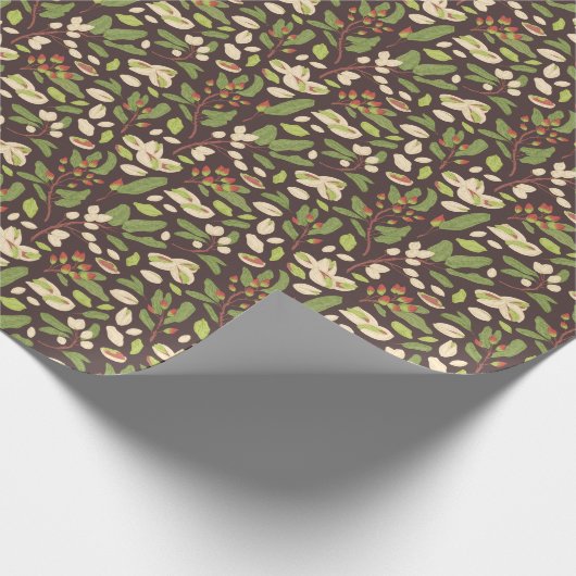Pistachio Nuts: Schwarz Hand Gezeichnet Nahtlos. Geschenkpapier (Ecke)