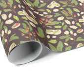 Pistachio Nuts: Schwarz Hand Gezeichnet Nahtlos. Geschenkpapier (Rolleneckpunkt)