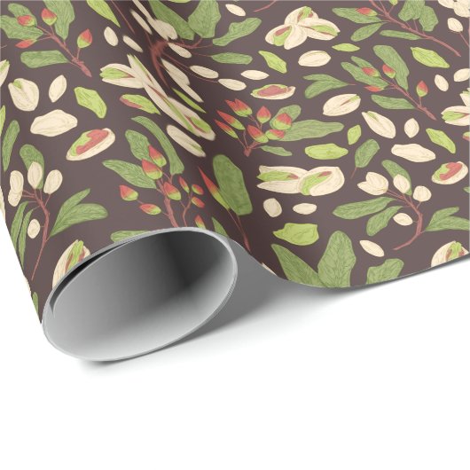 Pistachio Nuts: Schwarz Hand Gezeichnet Nahtlos. Geschenkpapier (Rolleneckpunkt)