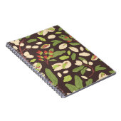 Pistachio Nuts: Schwarz Hand Gezeichnet Nahtlos. Notizblock (Rechte Seite)