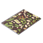 Pistachio Nuts: Schwarz Hand Gezeichnet Nahtlos. Notizblock (Linke Seite)