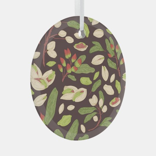 Pistachio Nuts: Schwarz Hand Gezeichnet Nahtlos. Ornament Aus Glas (Vorderseite Rechts)