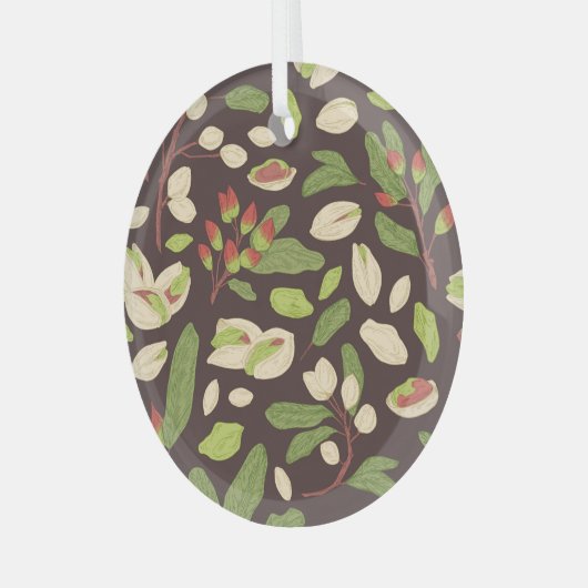 Pistachio Nuts: Schwarz Hand Gezeichnet Nahtlos. Ornament Aus Glas (Vorderseite links)