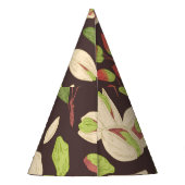 Pistachio Nuts: Schwarz Hand Gezeichnet Nahtlos. Partyhütchen (Rückseite)