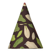 Pistachio Nuts: Schwarz Hand Gezeichnet Nahtlos. Partyhütchen (Rechts)