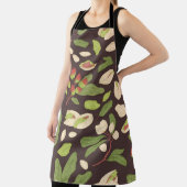 Pistachio Nuts: Schwarz Hand Gezeichnet Nahtlos. Schürze (InSitu)