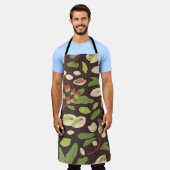 Pistachio Nuts: Schwarz Hand Gezeichnet Nahtlos. Schürze (Getragen)