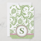 Pistachio Pink Lavender Damask Wedite Invite Einladung (Rückseite)