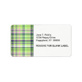 Pistachio Pink Navy Welpe Madras Adressaufkleber (Vorne)
