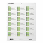 Pistachio Pink Navy Welpe Madras Adressaufkleber (Vorne)