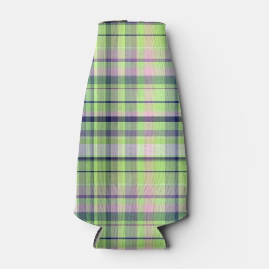 Pistachio Pink Navy Welpe Madras Flaschenkühler (Vorderseite)