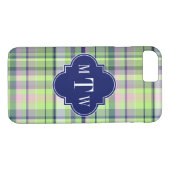 Pistachio Pink Navy Welpe Madras Monogram Case-Mate iPhone Hülle (Rückseite (Horizontal))