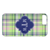 Pistachio Pink Navy Welpe Madras Monogram Case-Mate iPhone Hülle (Rückseite (Horizontal))