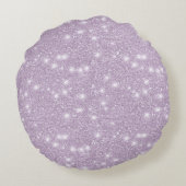 Pistachio Plaid Stripes Lavender Faux Glitter   Rundes Kissen (Rückseite)