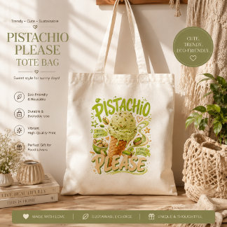 "Pistachio Please" Trendige Sommer-Eiscreme    Tragetasche