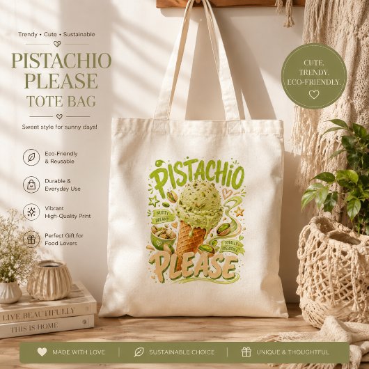"Pistachio Please" Trendige Sommer-Eiscreme Tragetasche