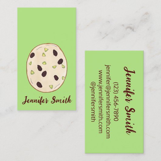 Pistachio Shortbreit Biscuit Backwaren Visitenkarte (Vorne/Hinten)