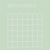 Pistachio Undated November Calendar Plane Aufkleber (Vorderseite)