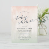 Pistachio Watercolor Pastel Kinderdusche Einladung (Stehend Vorderseite)