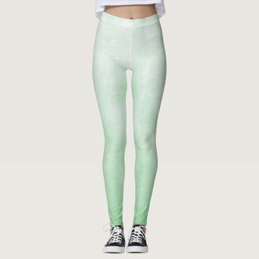 Pistachio White rustico ombre Leggings (Vorderseite)