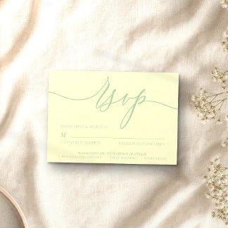 Pistazie & Creme Minimal Modern RSVP Karte