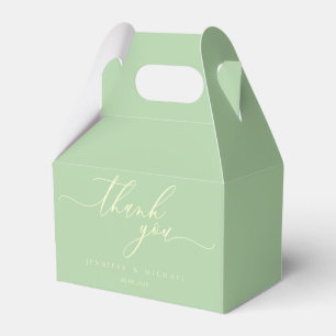 Pistazie & Creme moderne Hochzeitsmarke Danke Geschenkschachtel