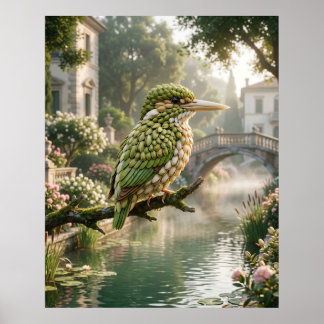 Pistazien-Eisvogel-Kanal Poster