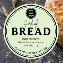 Pistazien-Grün-Bäckerei-Sauerteig-Brot-Aufkleber Runder Aufkleber