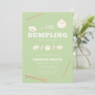 Pistazien-Grün Kawaii Bao-Dumpling-Baby-Party  Einladung