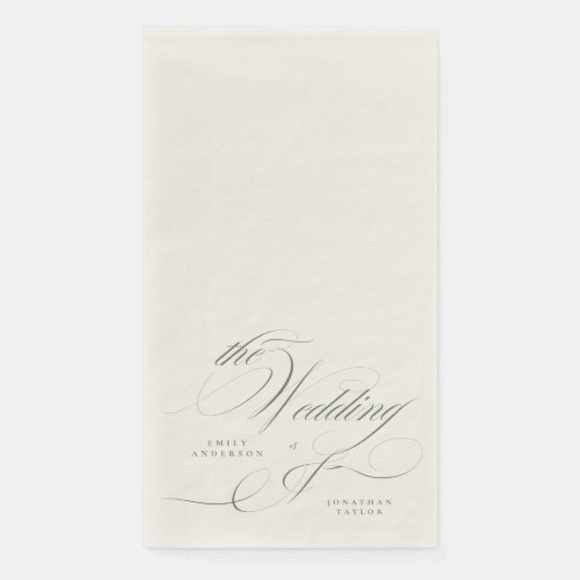 Pistazien-grüne Hochzeit Serviette (Vorderseite)