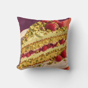 Pistazien-Himbeer-Torte-Scheibe-Malerischer Desser Kissen