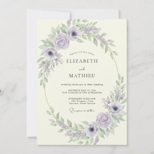 Pistazien-Hochzeit mit Blättern Einladung