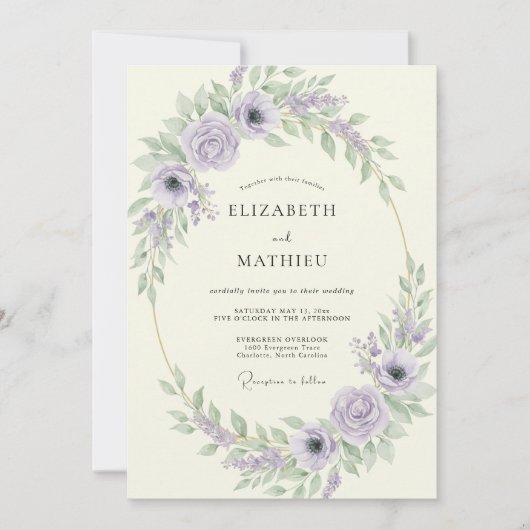 Pistazien-Hochzeit mit Blättern Einladung (Vorderseite)