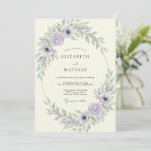 Pistazien-Hochzeit mit Blättern Einladung (Stehend Vorderseite)