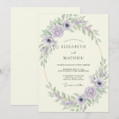 Pistazien-Hochzeit mit Blättern Einladung (Vorne/Hinten)