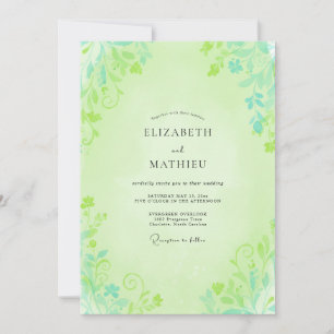 Pistazien-Laub-Gemäßigte-Eukalyptus-Hochzeit Einladung