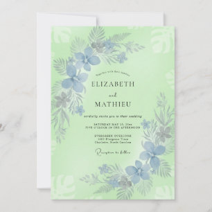 Pistazienblaue Hochzeit Einladung