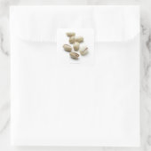 Pistazienmuttern. Quadratischer Aufkleber (Tasche)